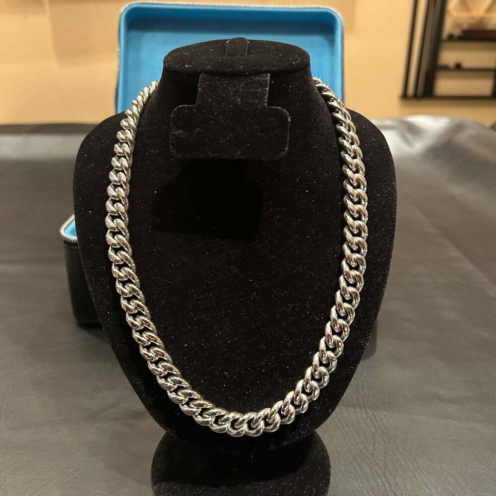 Silver 12mm Cuban Chain 20in Brand New